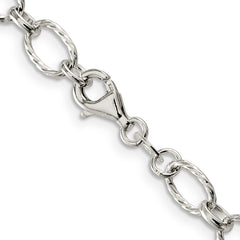 Sterling Silver 6.1mm Fancy Patterned Rolo Chain