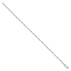 Sterling Silver 1.75mm Singapore Chain Anklet