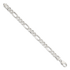 Sterling Silver 10.5mm PavÃƒÂƒÃ‚Â¢ÃƒÂ¢Ã¢Â€ÂšÃ‚Â¬ÃƒÂ…Ã‚Â¡ Flat Figaro Chain