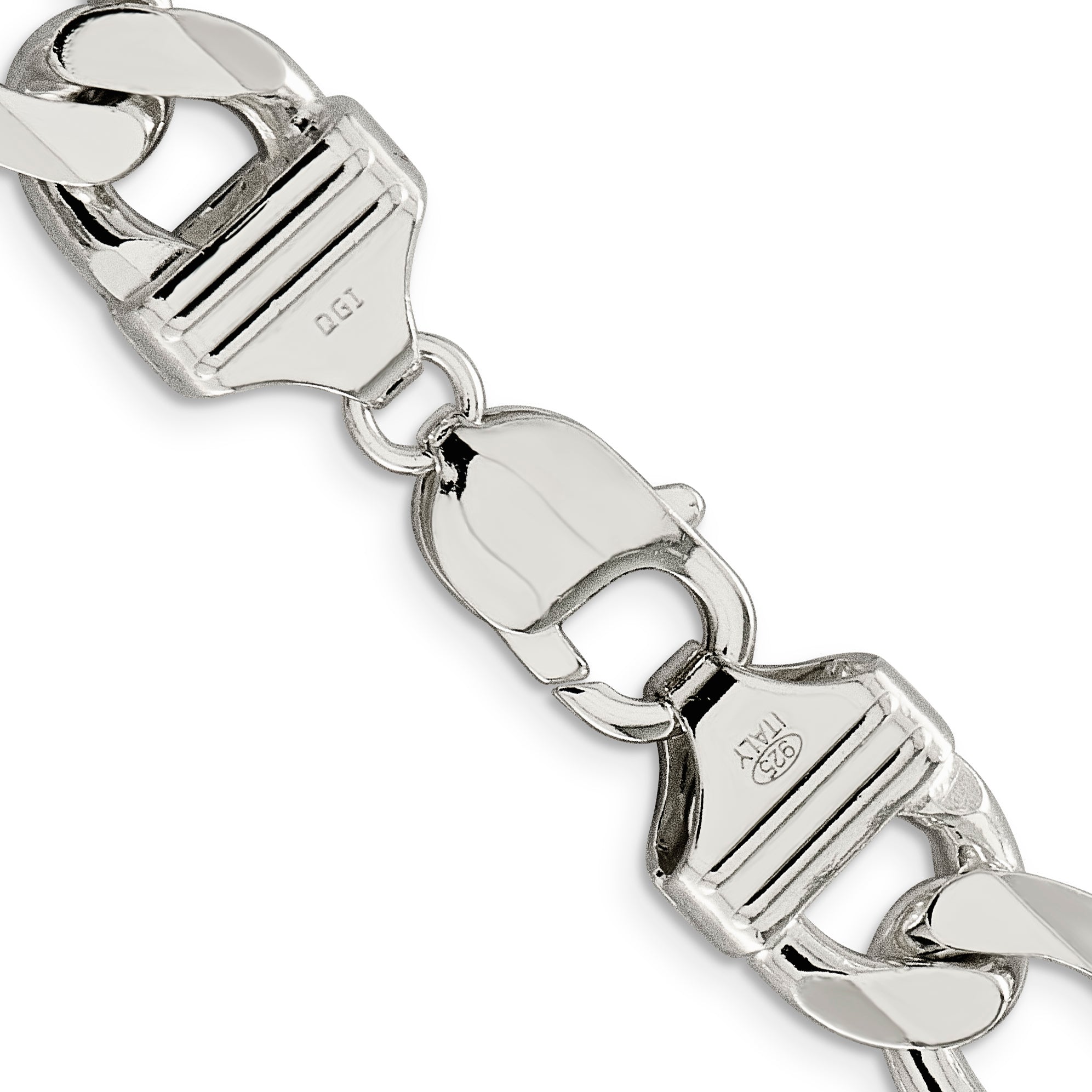 Sophia Jewelers Men's Polished Sterling Silver Figaro Chain Necklace 20 Inch