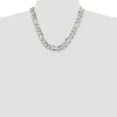 Sophia Jewelers Men's Polished Sterling Silver Figaro Chain Necklace 20 Inch