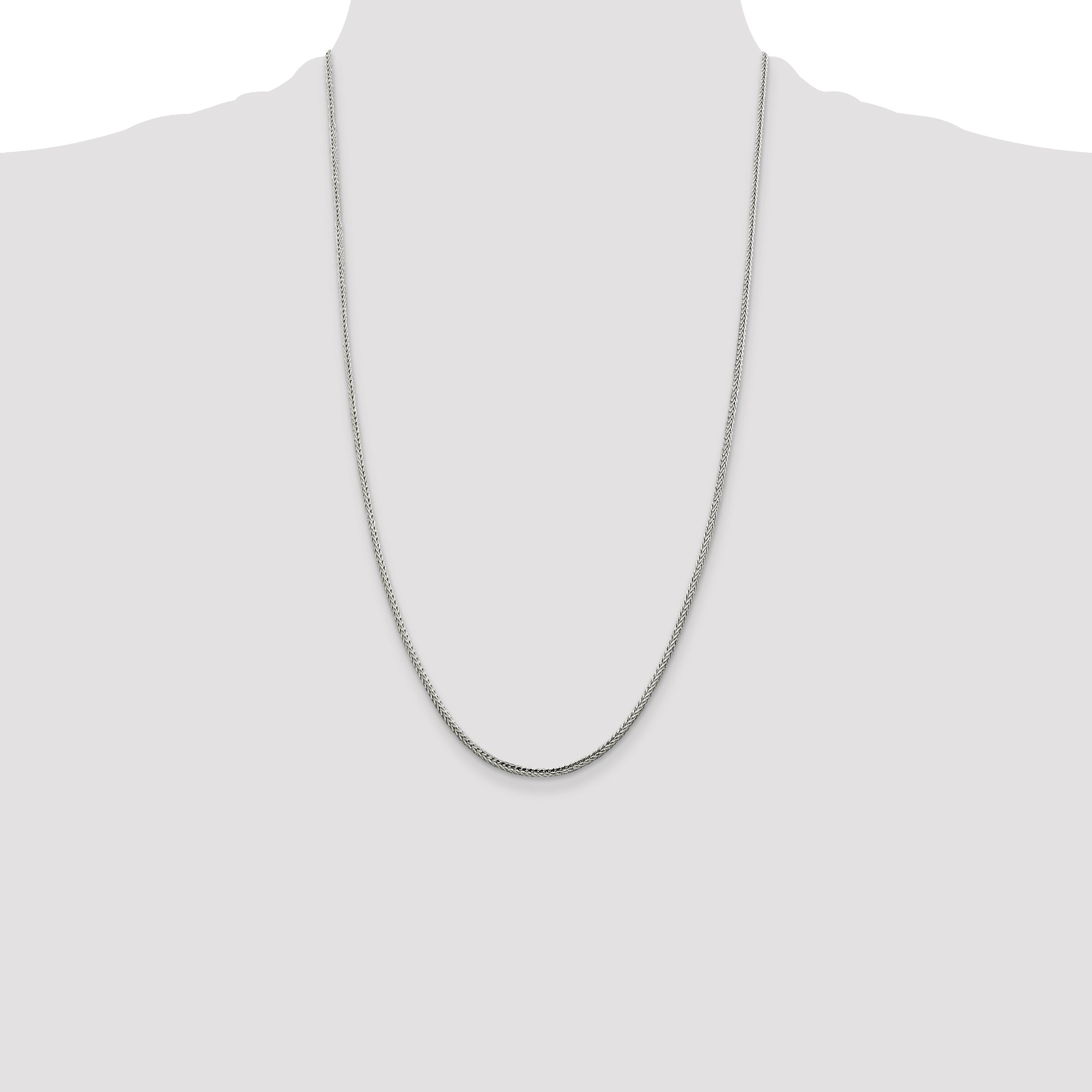 Sterling Silver 2mm Diamond-cut Round Franco Chain