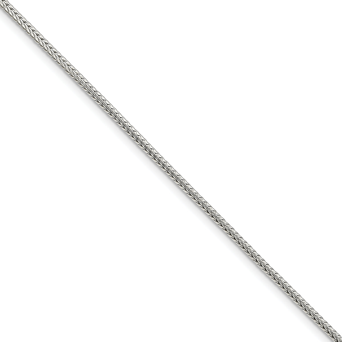 Sterling Silver 2mm Diamond-cut Round Franco Chain