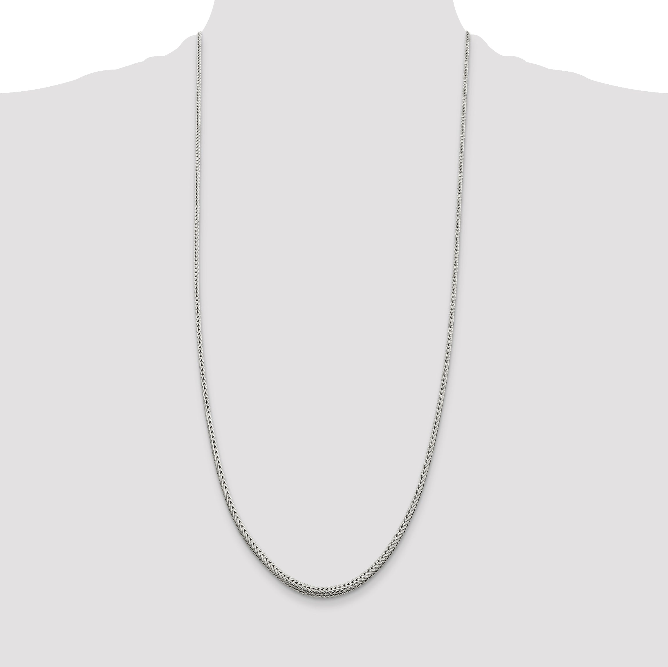 Sterling Silver 2.5mm Diamond-cut Round Franco Chain