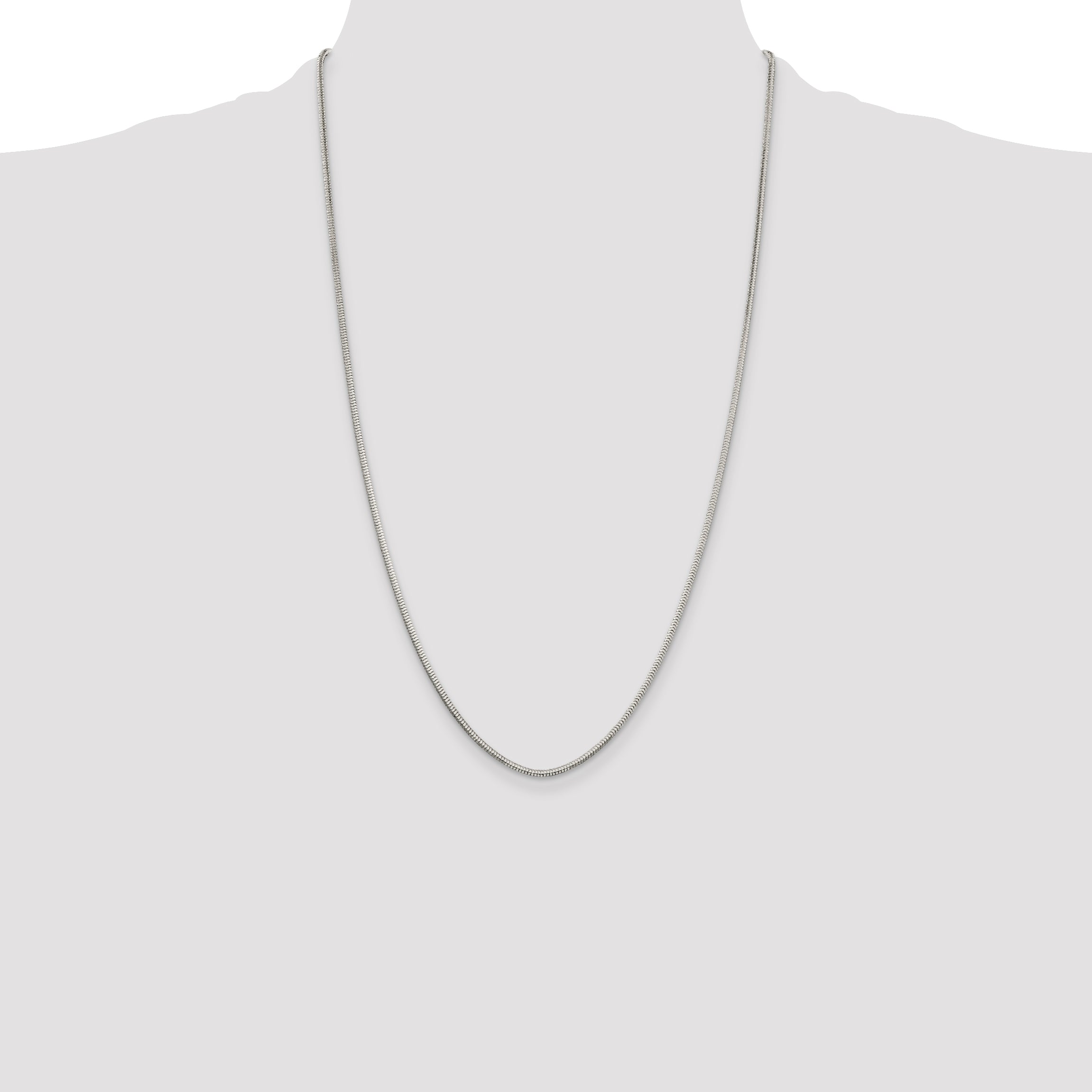 Sterling Silver 2mm Diamond-cut Snake Chain