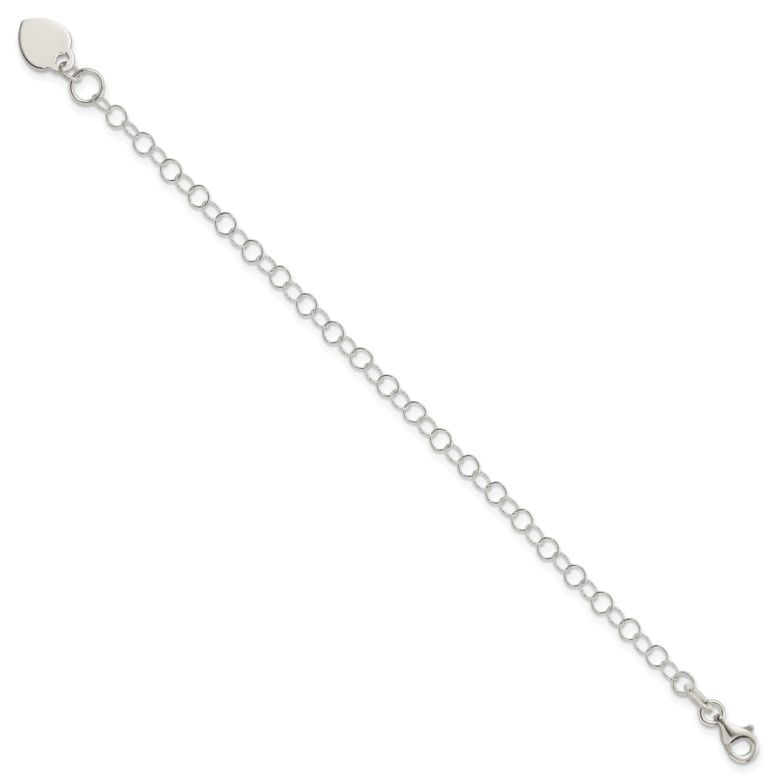 Sterling Silver Heart Charm Childs Bracelet - 6