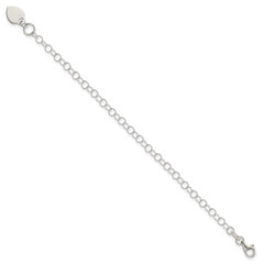 Sterling Silver Heart Charm Childs Bracelet - 6