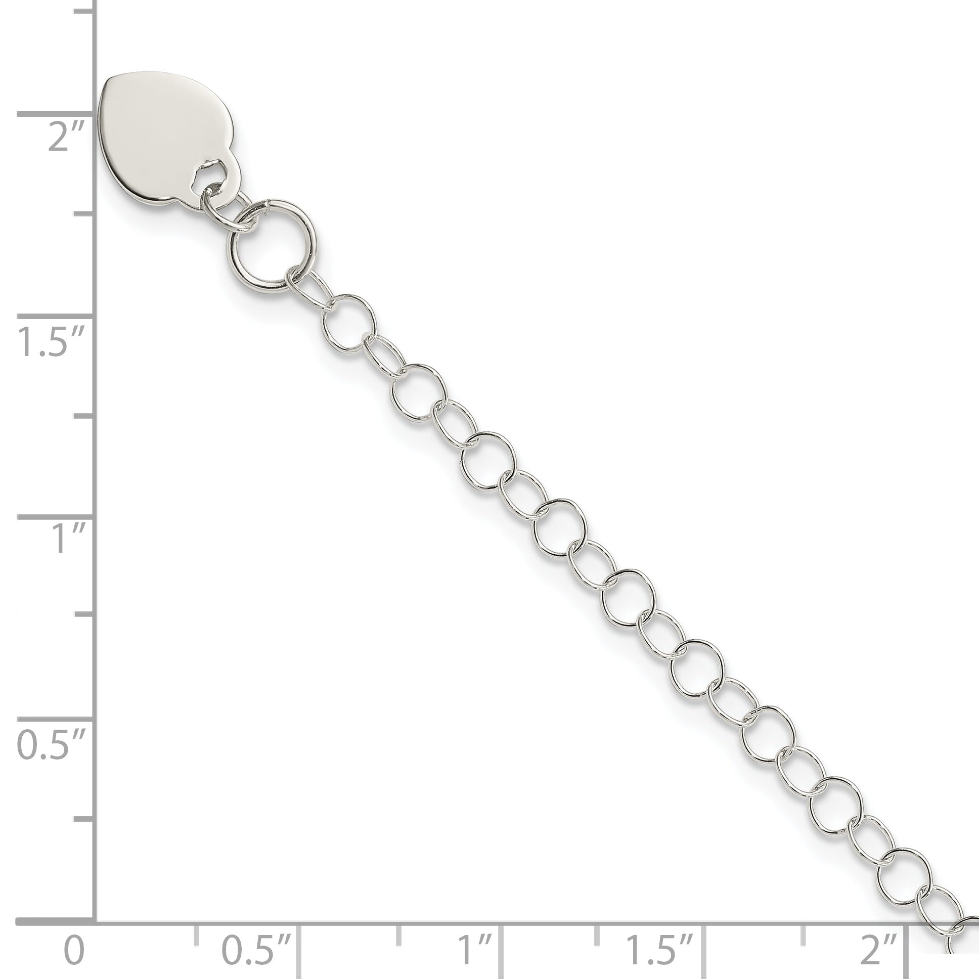 Sterling Silver Heart Charm Childs Bracelet - 6