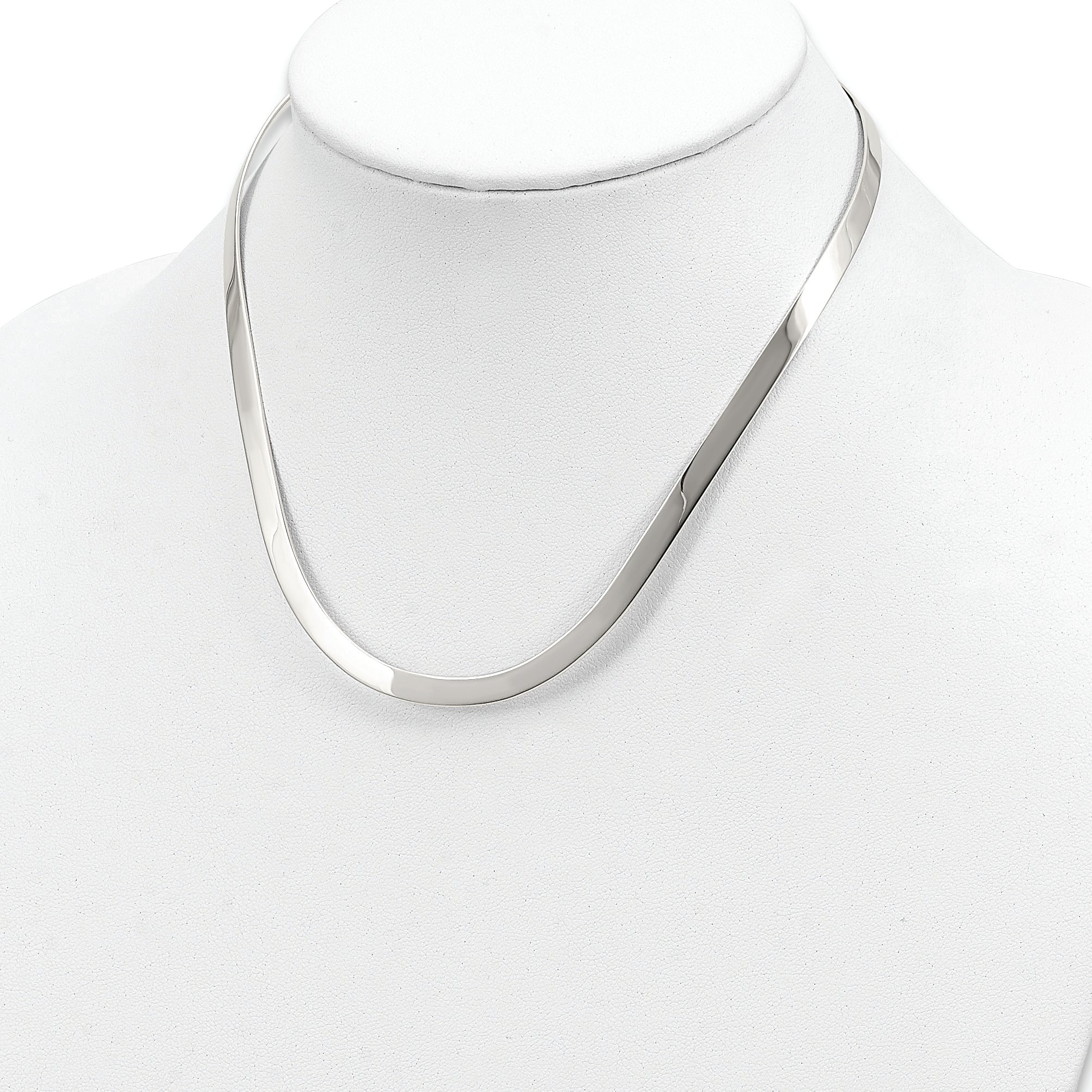 Sophia Jewelers: Elegant 925 Sterling Silver Polished Women's Neck Collar