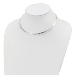 Sophia Jewelers Sterling Silver 3.5mm Polished Hammered Women's Neck Collar