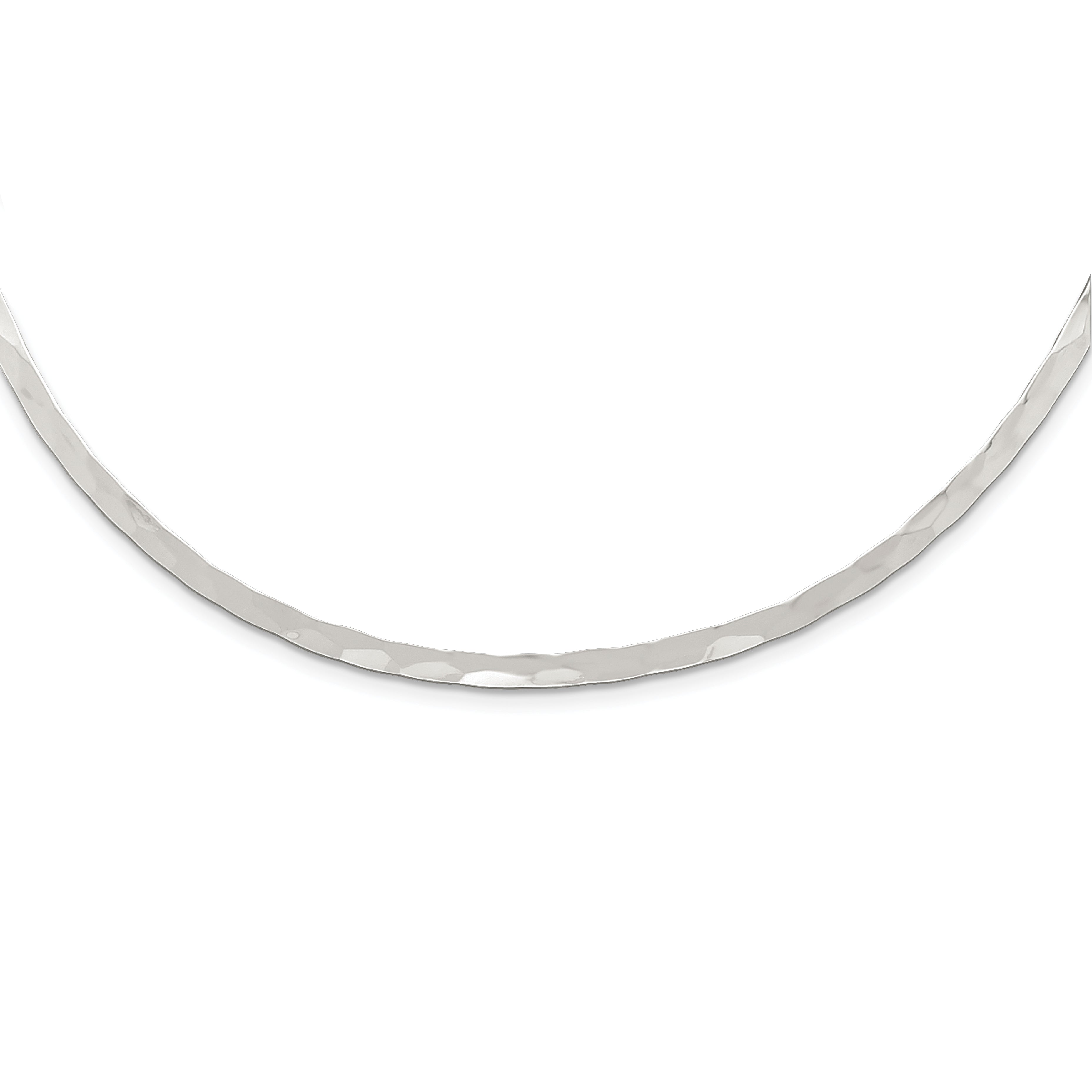 Sterling Silver 3.5mm Hammered Neck Collar