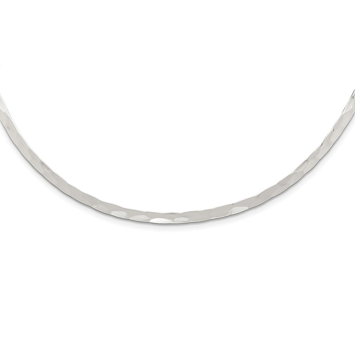 Sterling Silver 3.5mm Hammered Neck Collar