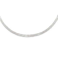 Sterling Silver 3.5mm Hammered Neck Collar