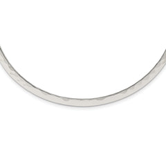 Sterling Silver Polished Hammered 6mm Neck Collar