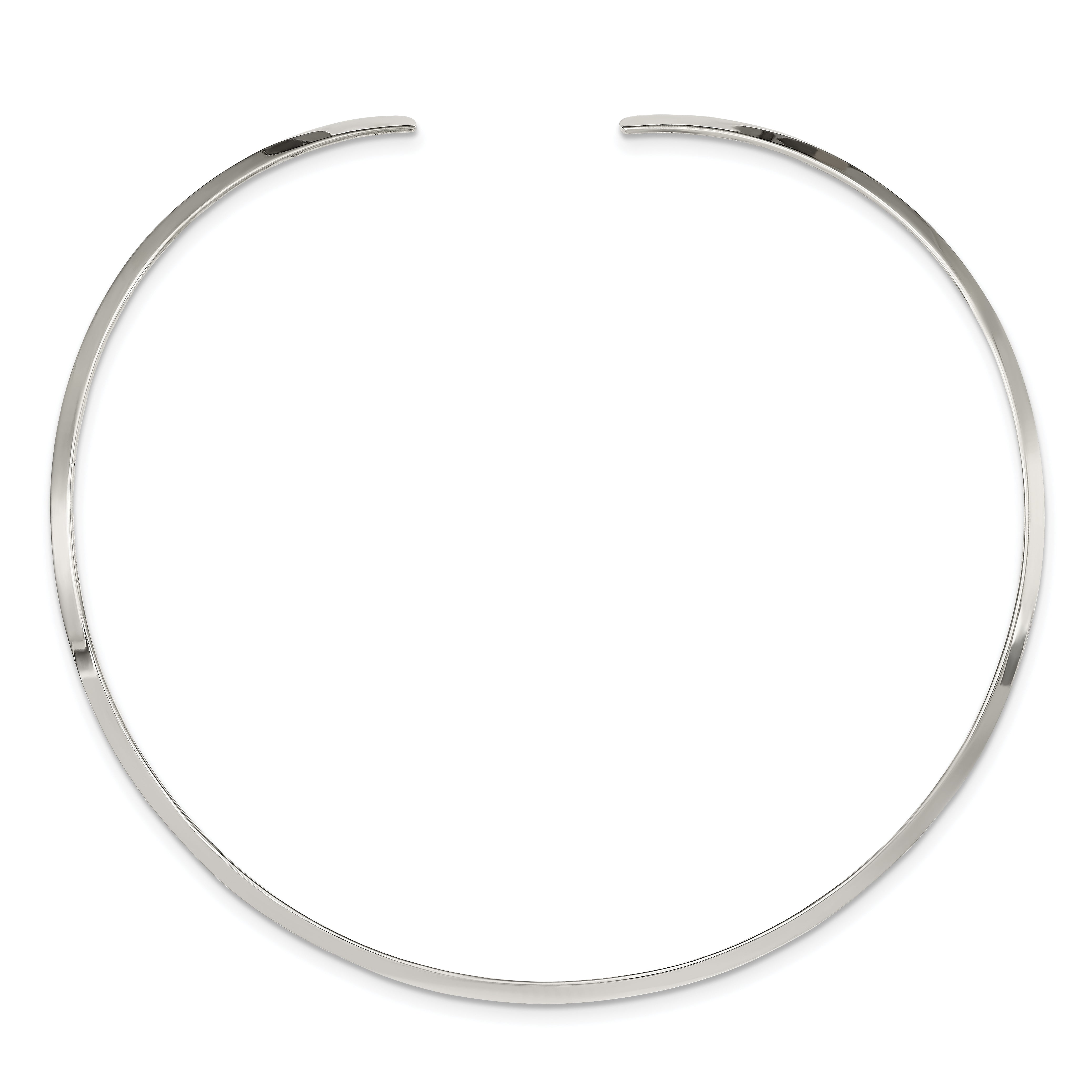 Sterling Silver 925 Women's Polished 3mm Neck Collar Elegant & Solid