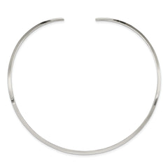 Sterling Silver 925 Women's Polished 3mm Neck Collar Elegant & Solid