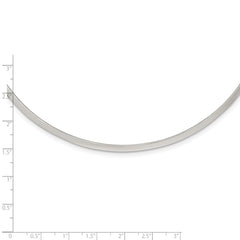 Sterling Silver 925 Women's Polished 3mm Neck Collar Elegant & Solid