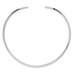 Sterling Silver 925 Women's Polished Solid Neck Collar 4mm Elegant Design