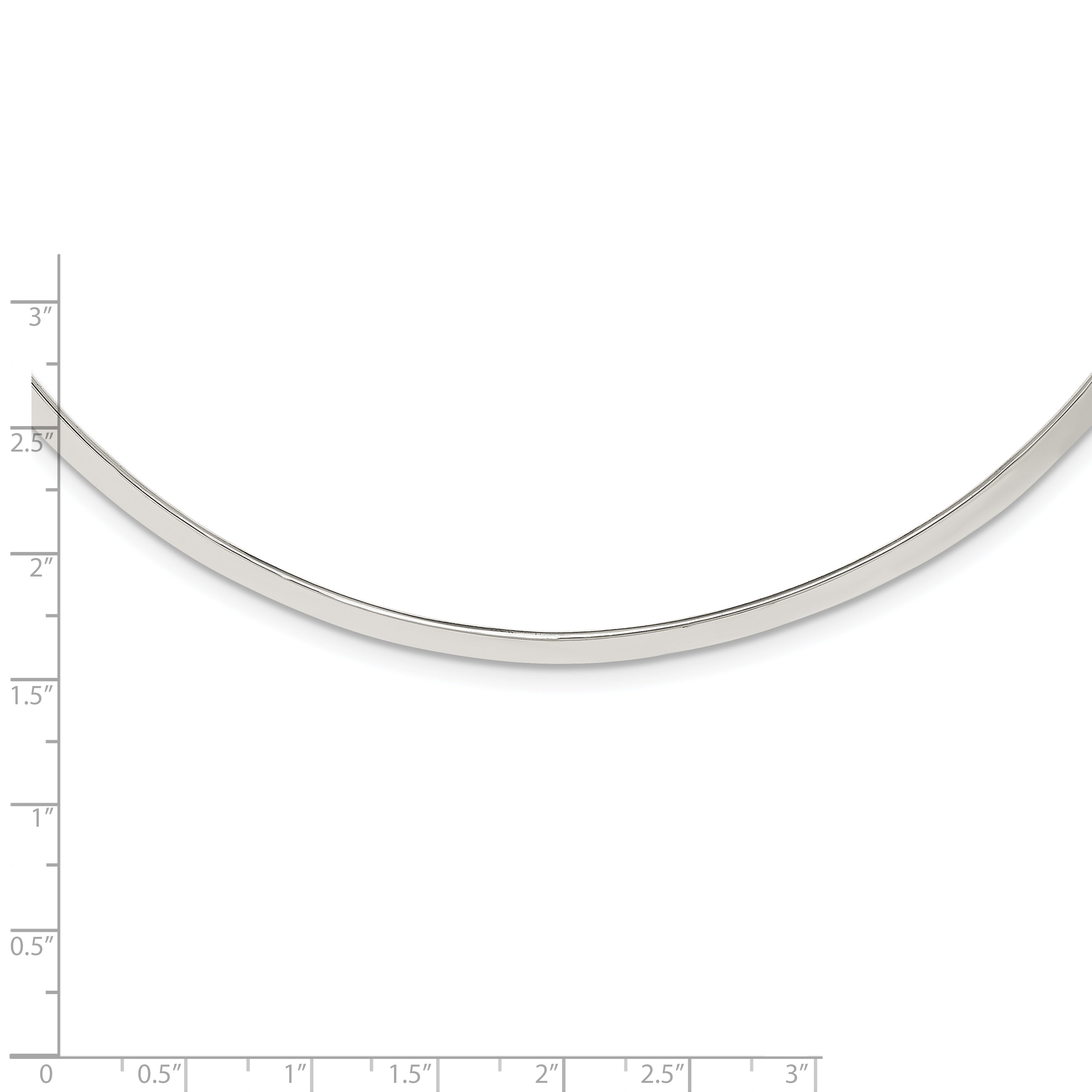 Sterling Silver 925 Women's Polished Solid Neck Collar 4mm Elegant Design