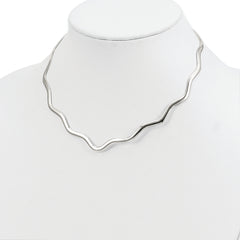 Sterling Silver 925 Polished Women's V-Shape Neck Collar