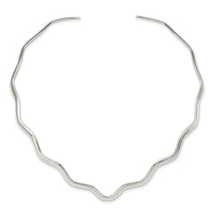 Sterling Silver 925 Polished Women's V-Shape Neck Collar