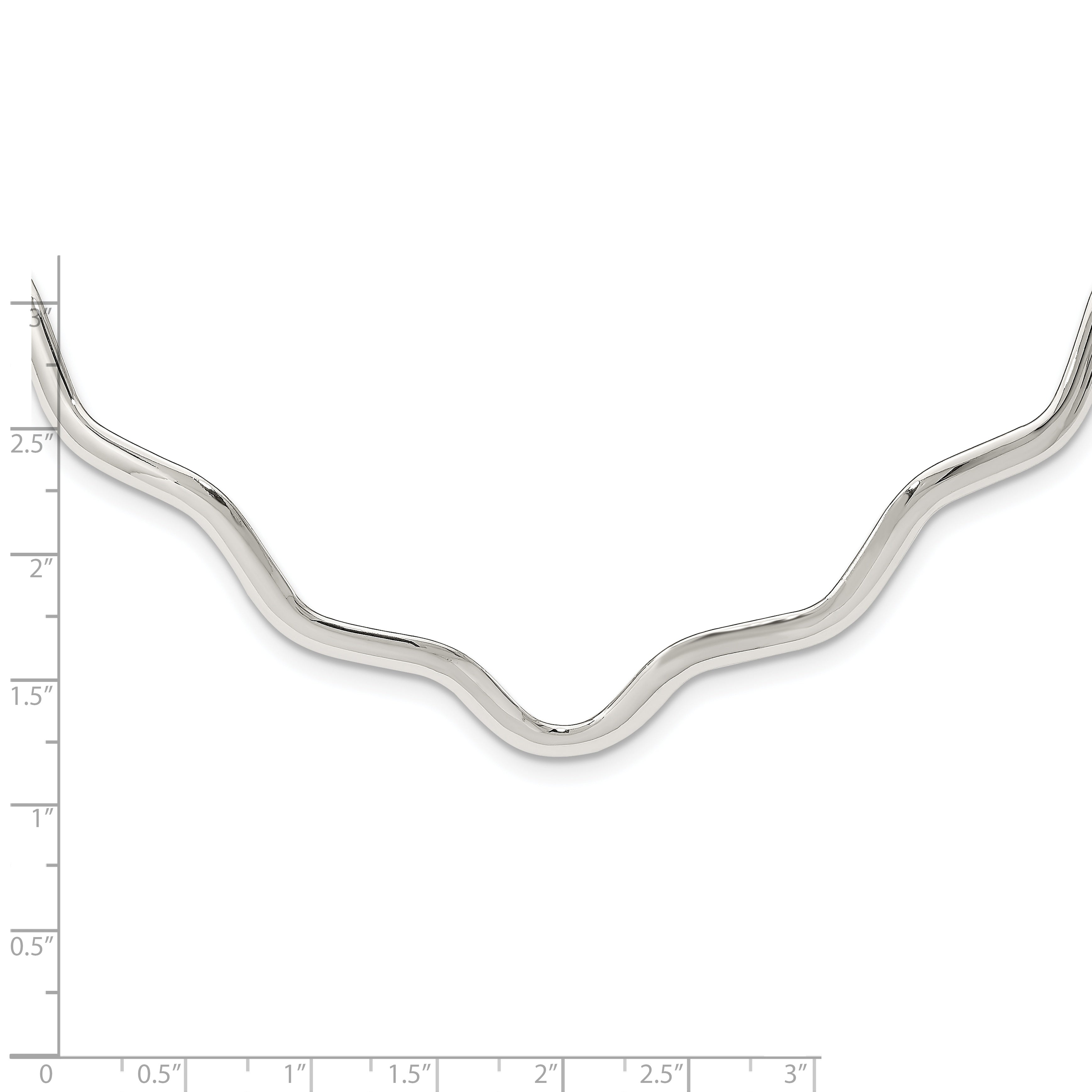 Sterling Silver 925 Polished Women's V-Shape Neck Collar
