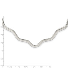 Sterling Silver Wavy V-Shape Neck Collar