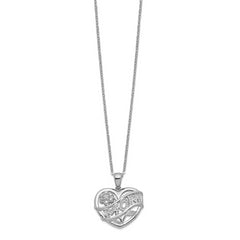 Sophia Jewelers Sterling Silver 925 MOM Necklace with Cubic Zirconia Charm