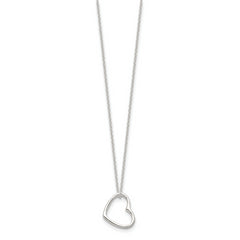 Sterling Silver Heart 14 IN w/2 In EXT Necklace