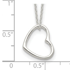 Sterling Silver Heart 14 IN w/2 In EXT Necklace