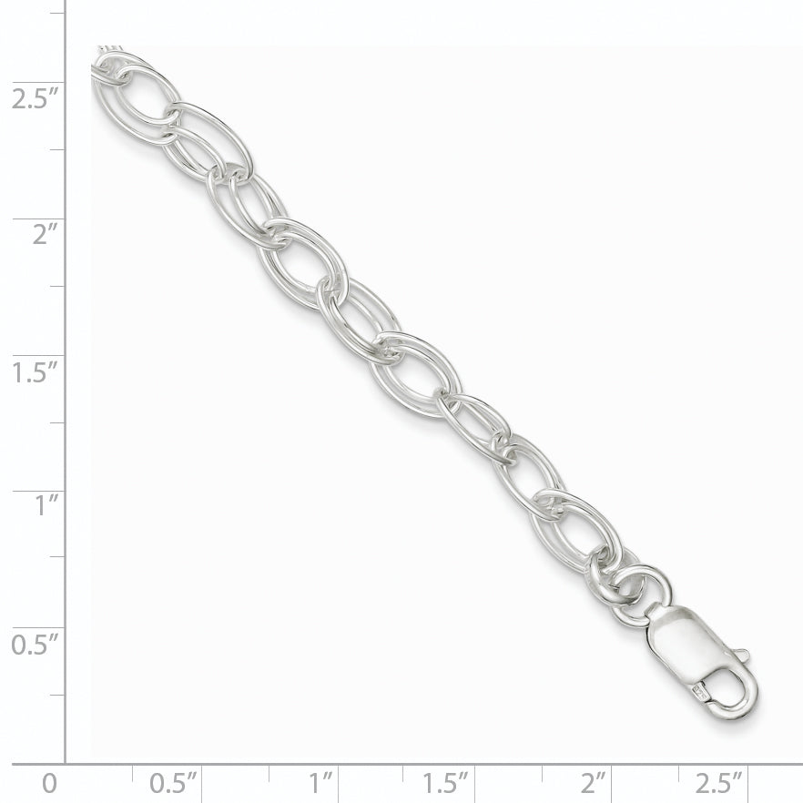 Sterling Silver 6mm Double Link Bracelet