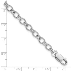 Amore La Vita Sterling Silver Rhodium-plated Polished 5mm 7.5 inch with Lobster Clasp Charm Bracelet - 7.5