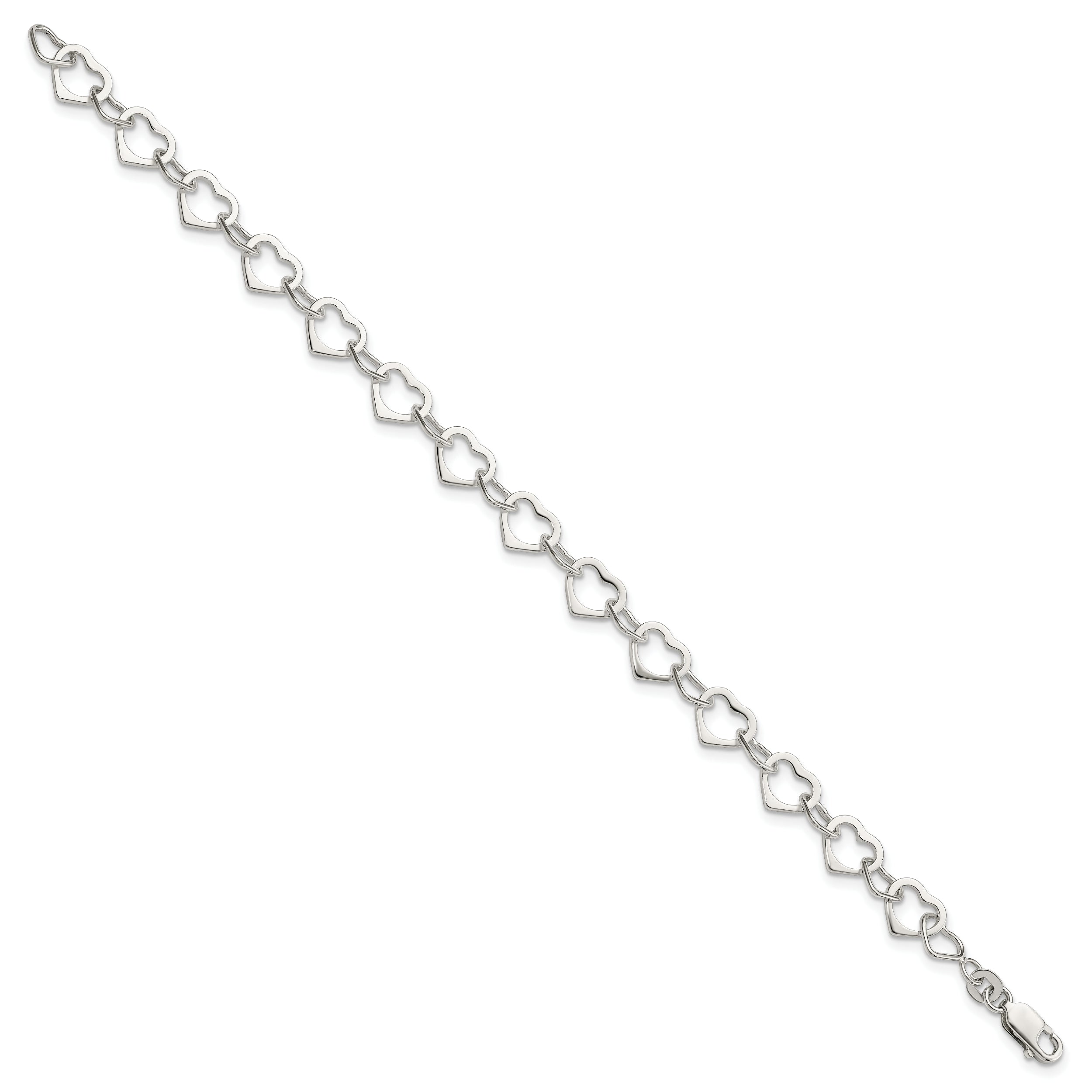 Sterling Silver Hearts Bracelet