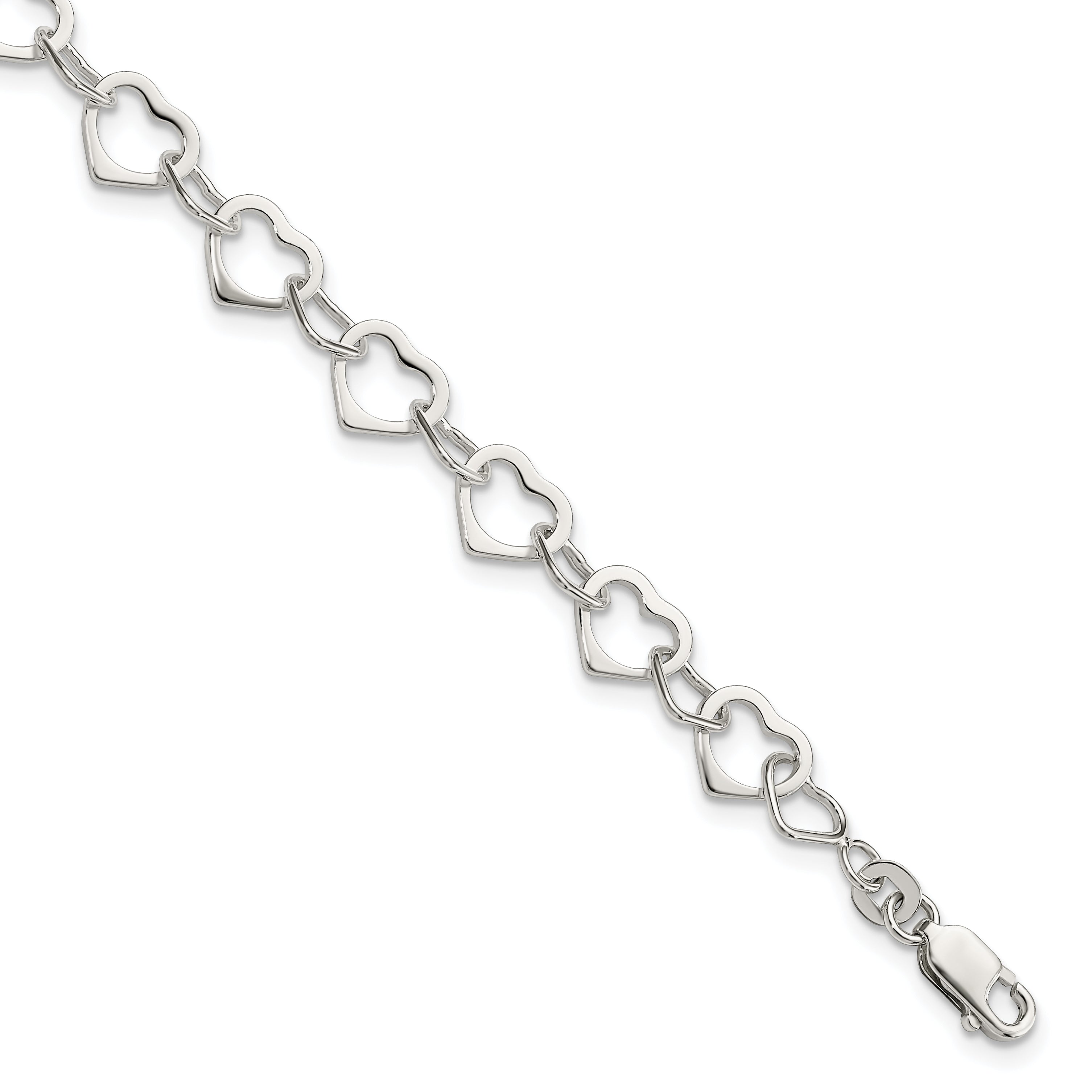 Sterling Silver Hearts Bracelet