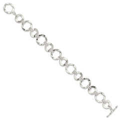 Sterling Silver Fancy Circle Link Bracelet