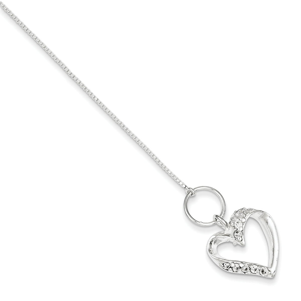 Sterling Silver CZ Heart Bracelet