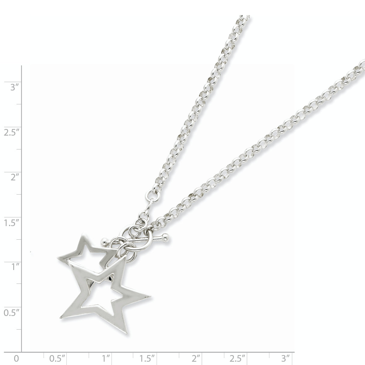 Sterling Silver Fancy Stars Necklace
