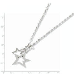 Sophia Jewelers Sterling Silver 925 Fancy Stars Necklace Polished Finish