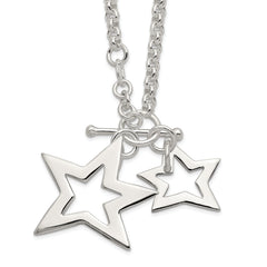 Sterling Silver Fancy Stars Necklace