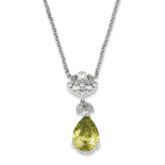 Sterling Silver Light Green CZ Necklace