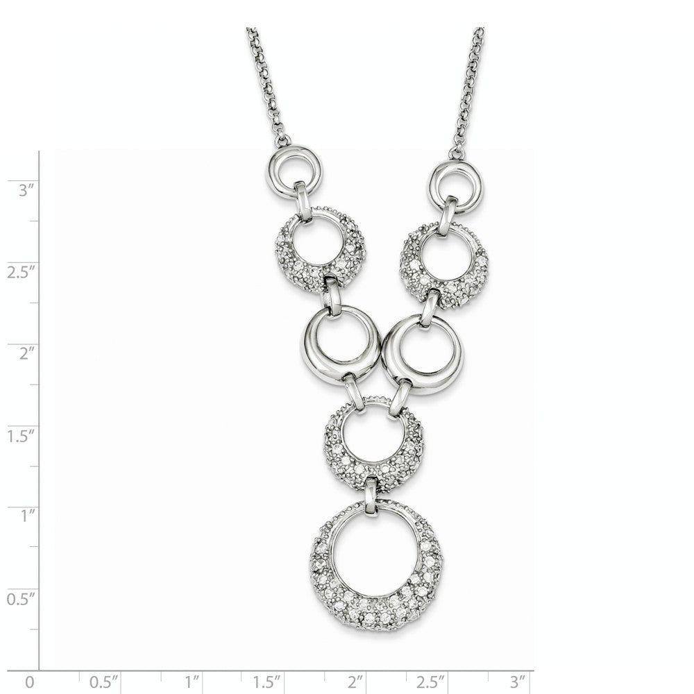 Sterling Silver CZ Circles Necklace