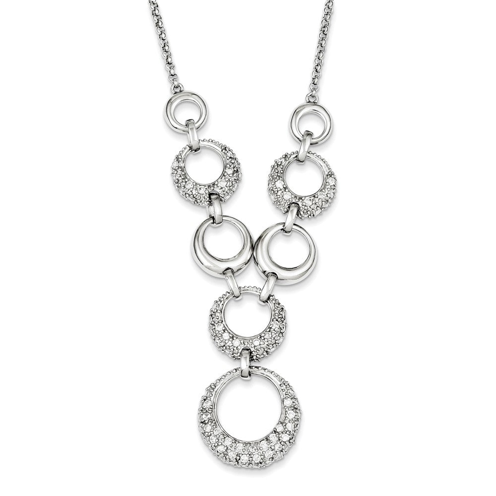 Sterling Silver CZ Circles Necklace