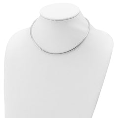 Sophia Jewelers Rhodium-Plated Sterling Silver Women's Omega Necklace