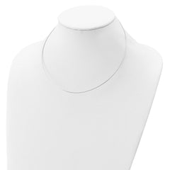 Sterling Silver Rhodium-Plated Omega Necklace with Polished Elegant Design