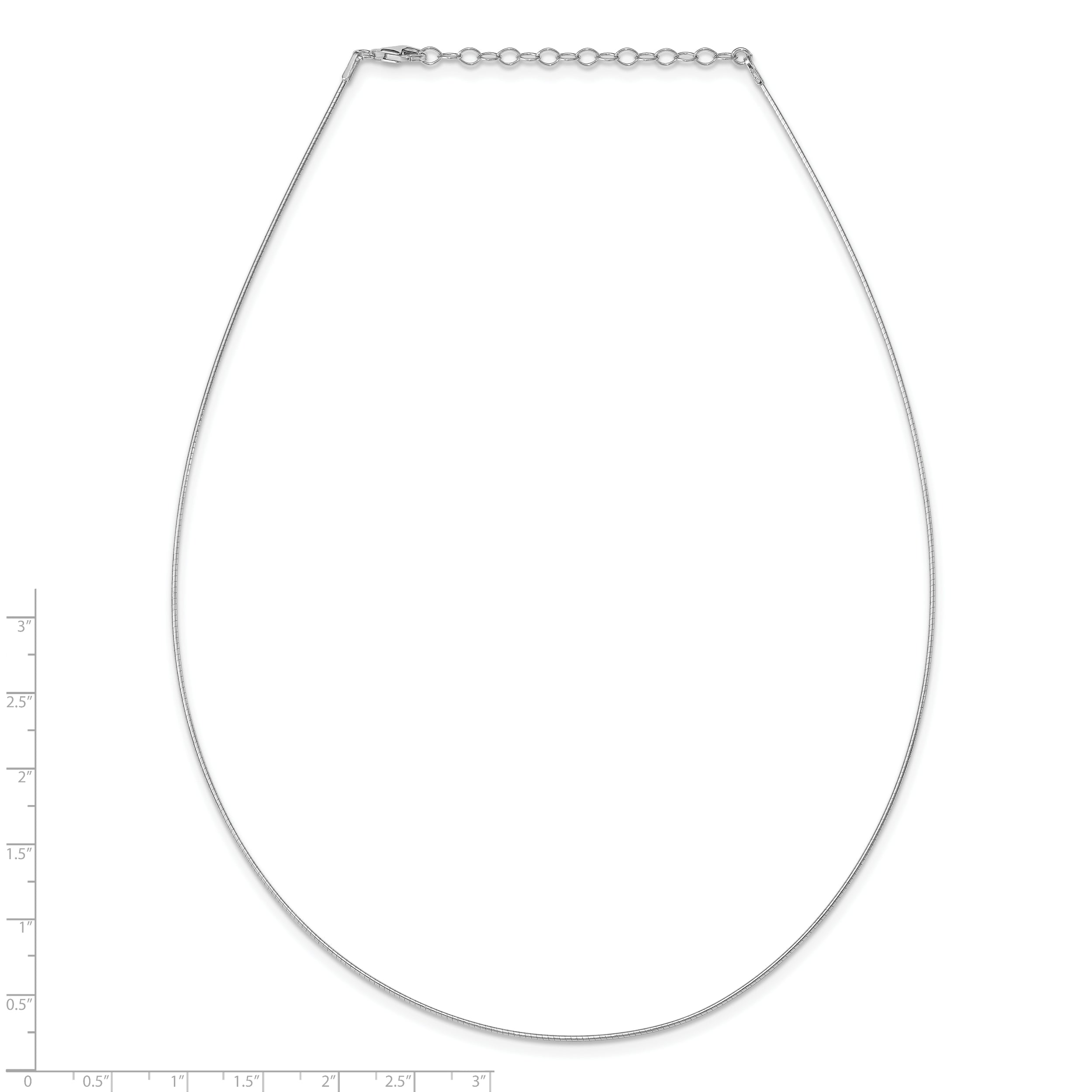 Sterling Silver Rhodium-Plated Omega Necklace with Polished Elegant Design