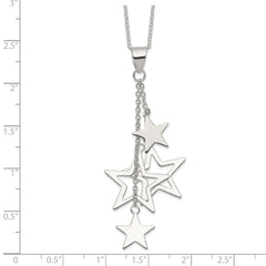 Sophia Jewelers Sterling Silver Rhodium-Plated Star Necklace 18 Polished Finish