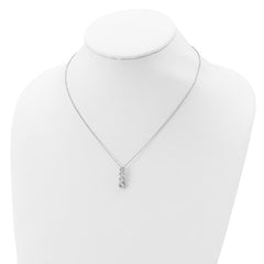 Sterling Silver Rhodium-plated CZ Journey Necklace