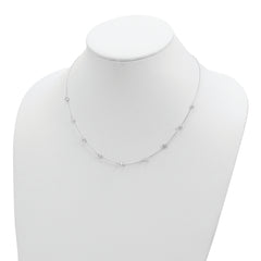 Sophia Jewelers Sterling Silver CZ 9-Station Necklace with Elegant Polish