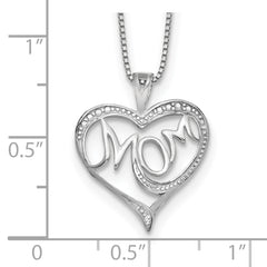 Sophia Jewelers Sterling Silver Diamond Mom Necklace Polished & Gift Ready