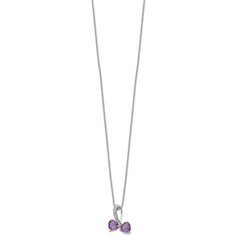 Sophia Jewelers 14K Accent Amethyst Diamond Heart Sterling Necklace - 20
